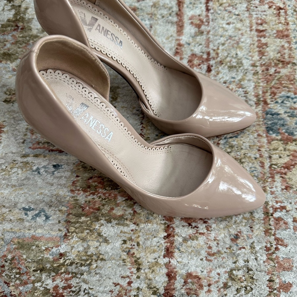 Nude Patent Leather Pumps
